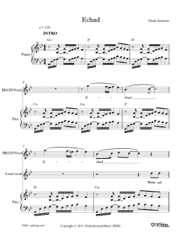 page one of Echad (Piano, Vocal & Guitar Chords (Right-Hand Melody))