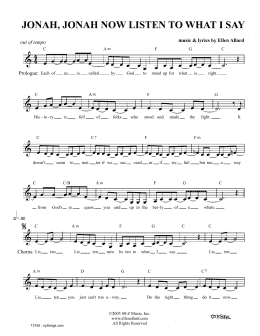 page one of Jonah Listen To What I Say (Lead Sheet / Fake Book)