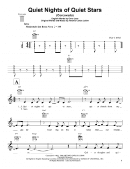 page one of Quiet Nights Of Quiet Stars (Corcovado) (Ukulele)