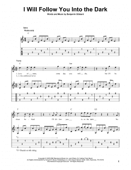 page one of I Will Follow You Into The Dark (Solo Guitar)