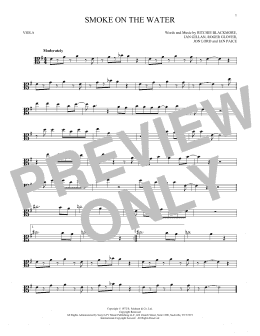 page one of Smoke On The Water (Viola Solo)
