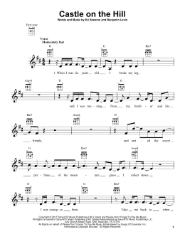 page one of Castle On The Hill (Ukulele)