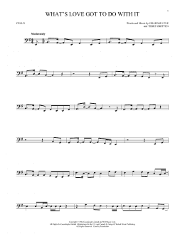 page one of What's Love Got To Do With It (Cello Solo)