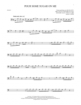 page one of Pour Some Sugar On Me (Cello Solo)