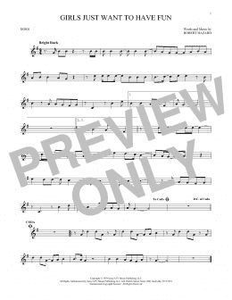 page one of Girls Just Want To Have Fun (French Horn Solo)