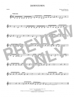 page one of Downtown (French Horn Solo)