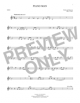 page one of Piano Man (French Horn Solo)