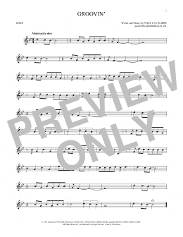 page one of Groovin' (French Horn Solo)