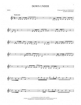page one of Down Under (French Horn Solo)