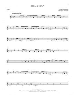 page one of Billie Jean (French Horn Solo)