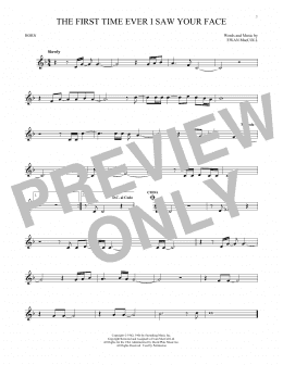 page one of The First Time Ever I Saw Your Face (French Horn Solo)