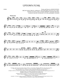 page one of Uptown Funk (feat. Bruno Mars) (French Horn Solo)