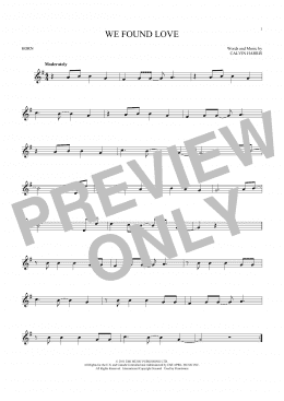page one of We Found Love (French Horn Solo)