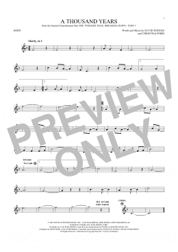 page one of A Thousand Years (French Horn Solo)