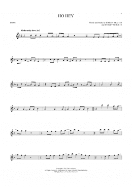 page one of Ho Hey (French Horn Solo)