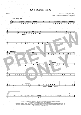 page one of Say Something (French Horn Solo)