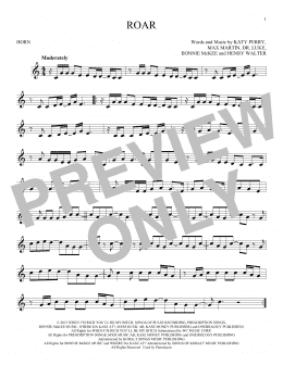 page one of Roar (French Horn Solo)