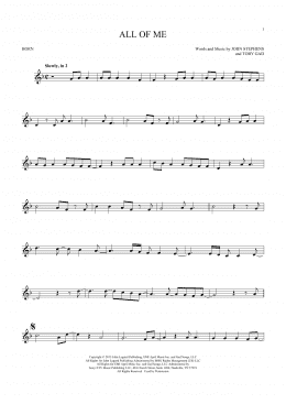 page one of All Of Me (French Horn Solo)
