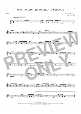 page one of Waiting On The World To Change (French Horn Solo)