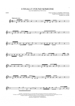 page one of I Finally Found Someone (French Horn Solo)