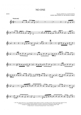 page one of No One (French Horn Solo)