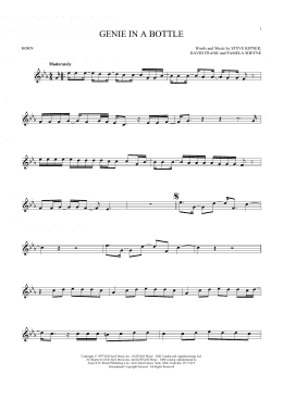 page one of Genie In A Bottle (French Horn Solo)