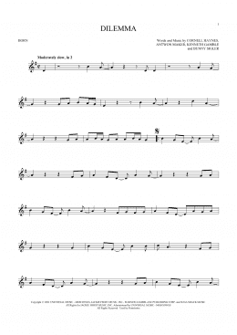 page one of Dilemma (French Horn Solo)
