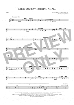 page one of When You Say Nothing At All (French Horn Solo)