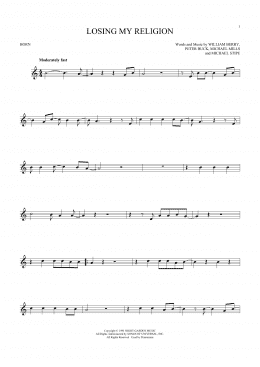page one of Losing My Religion (French Horn Solo)