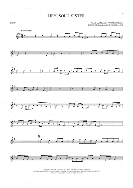 page one of Hey, Soul Sister (French Horn Solo)