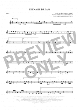 page one of Teenage Dream (French Horn Solo)