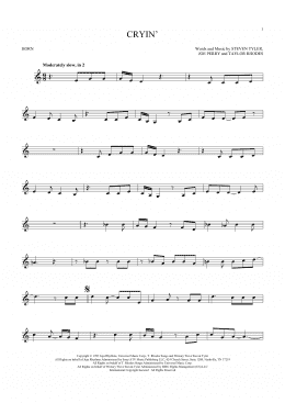 page one of Cryin' (French Horn Solo)
