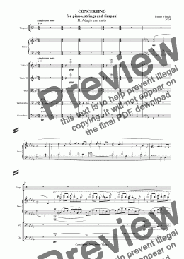 page one of Piano concertino - II. Adagio con moto