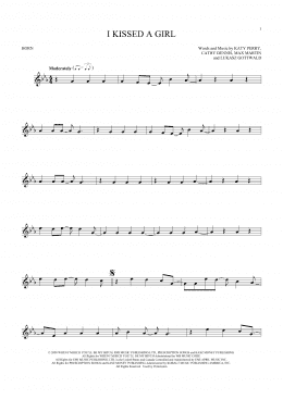 page one of I Kissed A Girl (French Horn Solo)