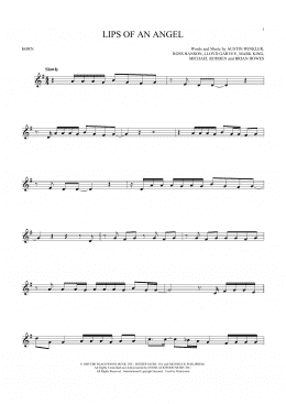 page one of Lips Of An Angel (French Horn Solo)