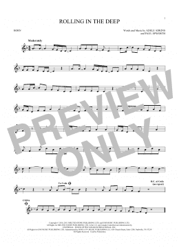 page one of Rolling In The Deep (French Horn Solo)