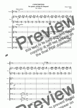 page one of Piano concertino - III. Finale: Allegro spiritoso - Piu mosso. Con brio - Tempo primo. Molto ritmico