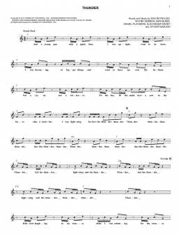page one of Thunder (Lead Sheet / Fake Book)