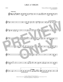 page one of Like A Virgin (French Horn Solo)