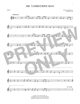 page one of Mr. Tambourine Man (French Horn Solo)