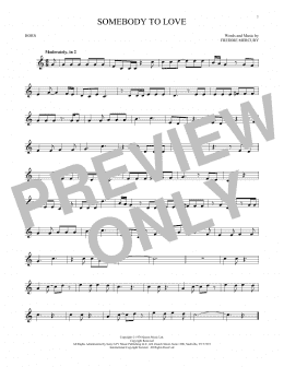 page one of Somebody To Love (French Horn Solo)