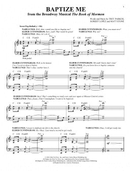 page one of Baptize Me (Piano & Vocal)