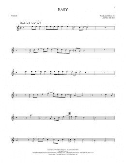 page one of Easy (Violin Solo)