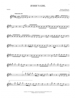 page one of Jessie's Girl (Violin Solo)