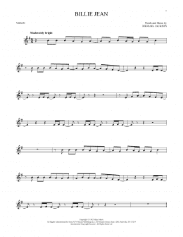page one of Billie Jean (Violin Solo)