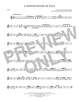 page one of A Whiter Shade Of Pale (French Horn Solo)