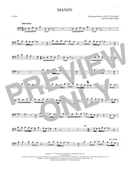 page one of Mandy (Cello Solo)