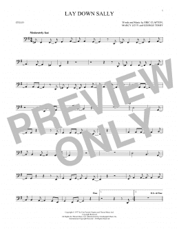 page one of Lay Down Sally (Cello Solo)