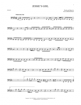 page one of Jessie's Girl (Cello Solo)