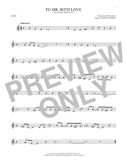 page one of To Sir, With Love (French Horn Solo)